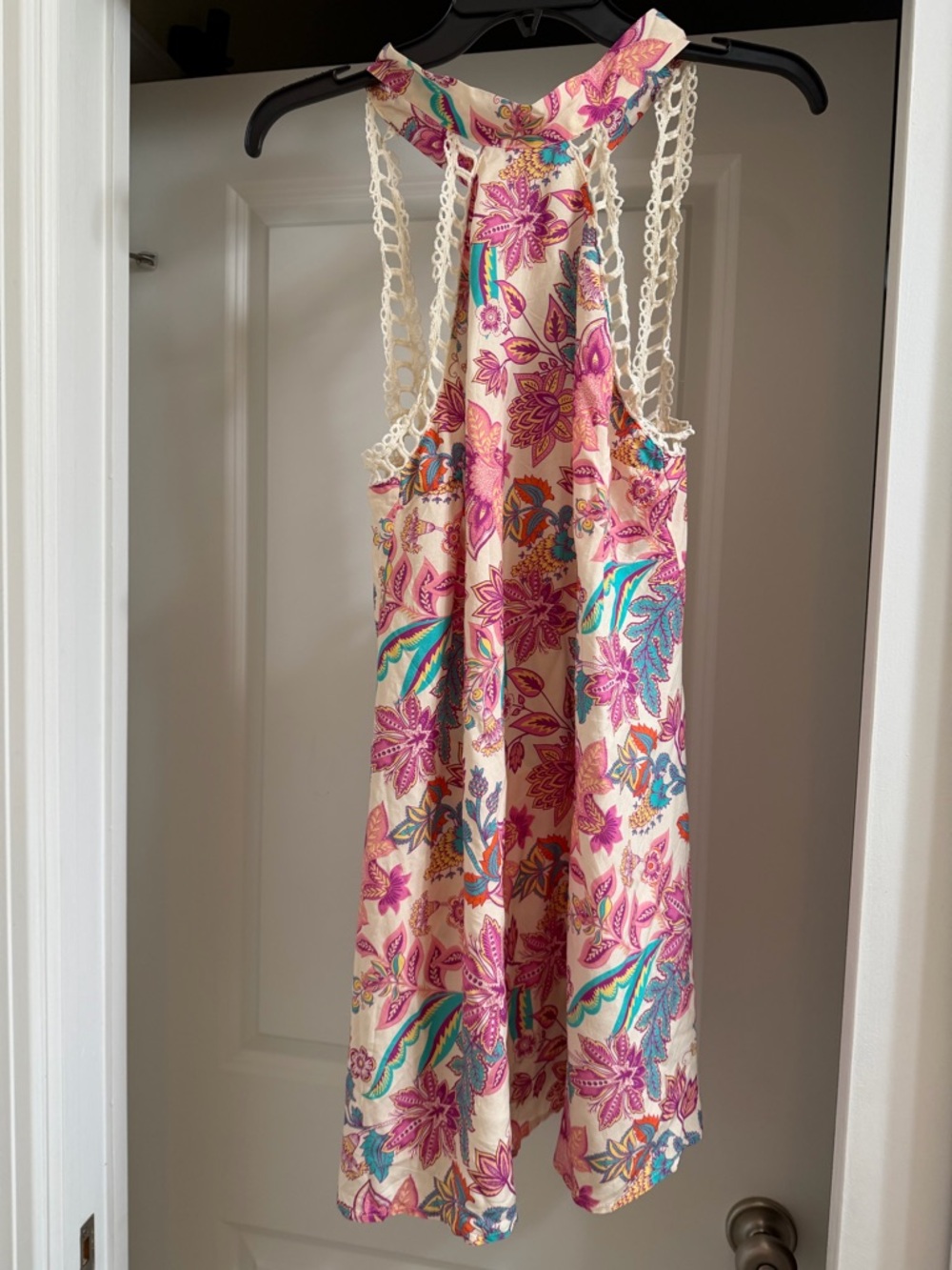 Floral Halter dress/ coverup - Pink Cream CUPSHE